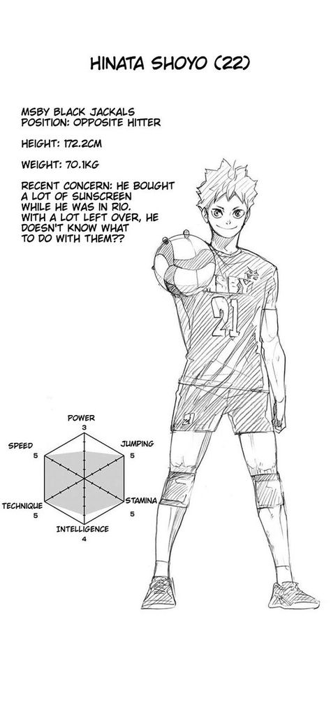 Trans Haikyuu, Timeskip Hinata, Msby Black Jackals, Haruichi Furudate, Character Sheets, Character Profile, Haikyuu Manga, Haikyuu Characters, Character Sheet