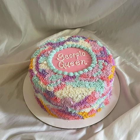 Shag Birthday Cake, Scorpio Queen Cake, Scorpio Szn Cake, Scorpio Cake Ideas, Birthday Asthetic, Scorpio Cake, Shag Cake, Scorpio Szn, Sprinkles Birthday Cake