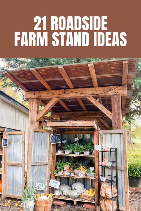 Roadside farm stands can be a major source of income for farmers by attracting customers to your wares. Farm Stand Ideas, Roadside Farm Stand, Source Of Income, Stand Ideas, Farm Stand, Wood Working, Diy Woodworking, Shed, Wood