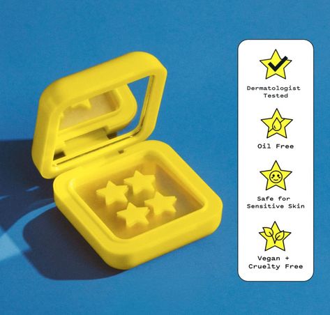 ⭐ CUTE & EFFECTIVE: A star-shaped pimple patch that's out of this world. Made with 100% hydrocolloid to help absorb fluid, reduce inflammation, and shrink spots while looking cute. Conveniently packaged in a refillable Big Yellow compact with a mirror inside.
💫 A SINGLE INGREDIENT: Hydro-Stars have only one ingredient: hydrocolloid, a substance borrowed from surgical dressing that’s clinically proven to improve the appearance of pimples overnight.
AF Nose Pores, Pimples Overnight, Pimple Patches, How To Get Rid Of Pimples, Face Patches, Nose Shapes, Dancing Baby, Cute Star, Cruelty Free Skin Care