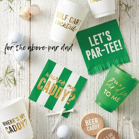 Dad goals! 🏆 Father's Day is quickly approaching (weren't we just celebrating Christmas??) 👨🏻so we rounded up some of our favorite Father's Day themes to celebrate your awesome dad! 🍻 - For the "dad-goals" ⚽️ dad - For the ⚾️ grand slam dad - For the above-par 🏌🏼 dad - For the 🇺🇸 all-American dad - For the touchdown 🏈 dad - For the 🥩 grill master dad - For the reel fun 🎣 dad - For the ⛺️ adventurous dad Which one of these best represents your dad?? #fathersday #happyfathersday #fathersd... Golf Baby Showers, Golf Party Decorations, Beer Caddy, Golf Birthday Party, Frosted Cup, Paper Cocktail Napkins, Golf Party, Golf Birthday, Reusable Cups