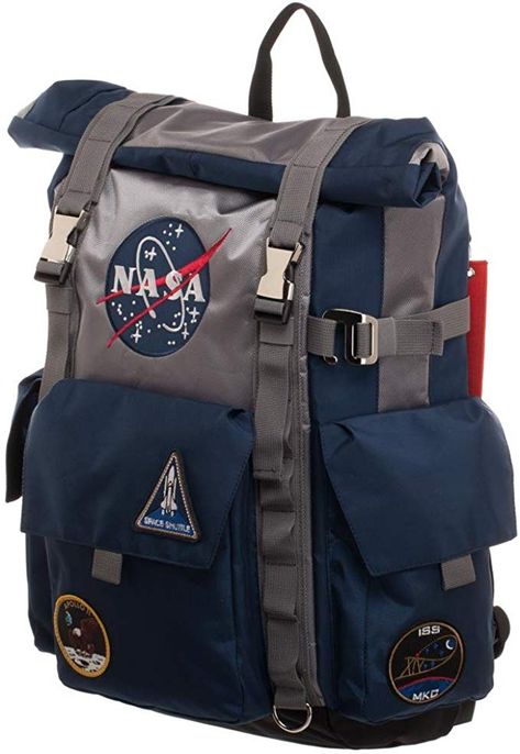 Nasa Clothes, Grey Backpack, Roll Top Backpack, Sport Backpack, Rolltop Backpack, Astronomy Gift, Grey Backpacks, Backpacking Tips, Top Backpacks