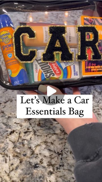 Melissa on Instagram: "Car Console Bag, for all the essentials! The bag and sticker letters are from @hobbylobby . This keeps everything organized and in one place! #carorganization #carorganizer #organizationideas #cleancar #carcleaning #sahm #sahmlife❤️ #cleaningideas #momlife #momsofinsta #momblogger" Car Travel Bag Essentials, Car Console Organization, Things To Keep In Your Car, Car Bag Essentials, Car Restock, Car Trip Essentials, Car Organization Ideas, Sticker Letters, Travel Bag Essentials