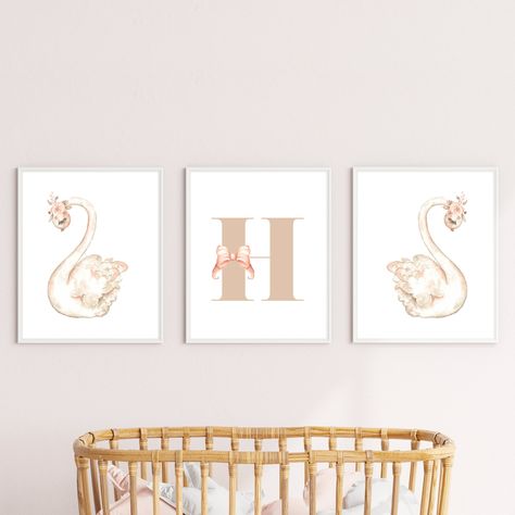 Ballerina Wall Art, Pink Bedroom Decor, Swan Wall Art, Ballet Prints For Tween Girls, Girls Personalized Gifts, Swan Ballerina Nursery Decor by DanielaDaintyDesigns on Etsy Ballet Prints, Wall Art Placement, Ballerina Nursery Decor, Swan Ballerina, Swan Wall Art, Ballerina Nursery, Ballerina Wall Art, Art Ballet, Art Placement