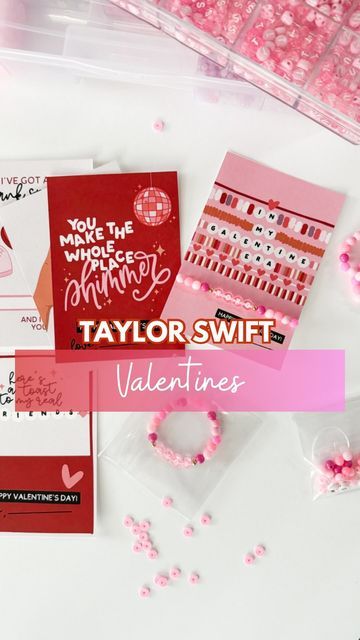 Emily Price on Instagram: "Swiftie Valentines Idea, comment links below and I will send you a list to all my favorite supplies. I grabbed these valentines from @the.letter.vee Taylor swift valentines, friendship bracelet valentines . . . . . . #swiftie #taylorswift #swiftievalentines #taylorswiftvalentines #candyfreevalentines #kidsvalentine #kidsvalentineidea #swiftievalentine" Swiftie Valentines, Friendship Bracelet Valentine, Taylor Swift Valentines, Candy Free Valentines, Student Valentines, Valentines Idea, Bracelet Valentines, Valentines Bracelets, Birthday Party Set