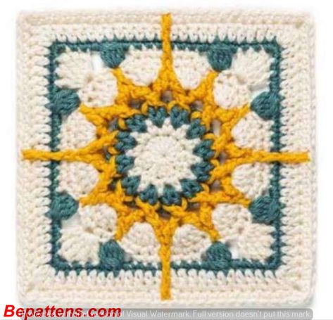 Granny Square Crochet Patterns | Free and Easy | Cozy and Aesthetic Designs for Beginners Three Color Granny Square, Rose Granny Square, Crochet Motives, Crochet Flower Granny Square Pattern, Square Mandala, Advanced Crochet Stitches, How To Make Rose, Crochet Patterns Free, Advanced Crochet