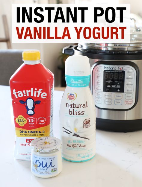 No boil Instant Pot Vanilla Yogurt recipe. #InstantPot #InstaPot #InstantPotRecipe #YogurtRecipe #InstantPotYogurt Instant Pot Vanilla, Vanilla Yogurt Recipes, Instant Pot Yogurt Recipe, Homemade Yogurt Recipes, Instant Pot Yogurt, Making Yogurt, Yogurt Recipe, Greek Yogurt Recipes, Weekend Crafts