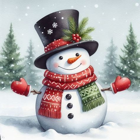 Image Creator from Microsoft Bing Christmas Card Images, Snowmen Pictures, Snowman Images, Fest Temaer, Snowman Clipart, Handmade Holiday Gifts, Söt Katt, Diy Snowman, Cadeau Diy