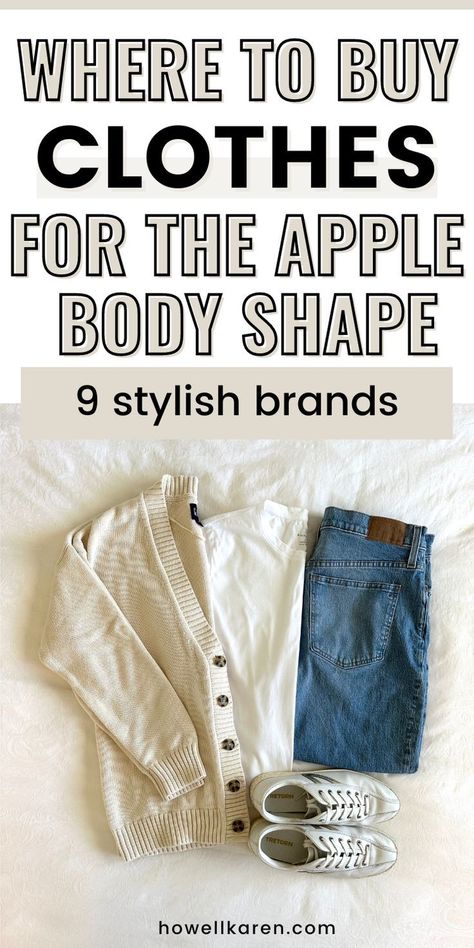 Where To Buy Clothes for the Apple Body Shape Apple Body Fashion, Apple Shape Outfits Plus Size, Plus Size Outfits For Summer, Apple Body Shape Clothes, Clothes For Women Over 60, Apple Body Shape Fashion, Apple Body Shape Outfits, Dress For Body Shape, Apple Shape Fashion