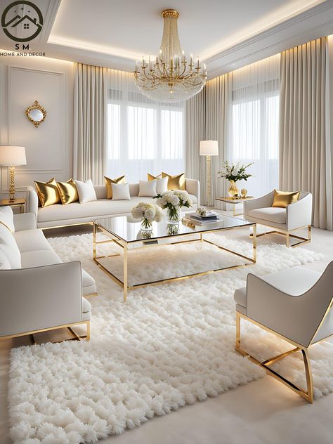 Gold living room decor