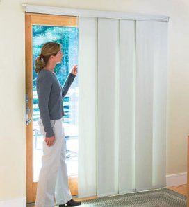 Love these blinds for sliding doors Sliding Door Coverings, Vertical Blinds Alternative, Modern Vertical Blinds, Farmhouse Blinds, Sliding Door Window Treatments, Ikea Blinds, Glass Sliding Door, Patio Blinds, Modern Blinds