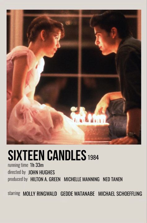 16 Candles Movie, Sixteen Candles Movie, Album Prints, Polaroid Movie Poster, Romcom Movies, 16 Candles, Sixteen Candles, Iconic Movie Posters, Girly Movies