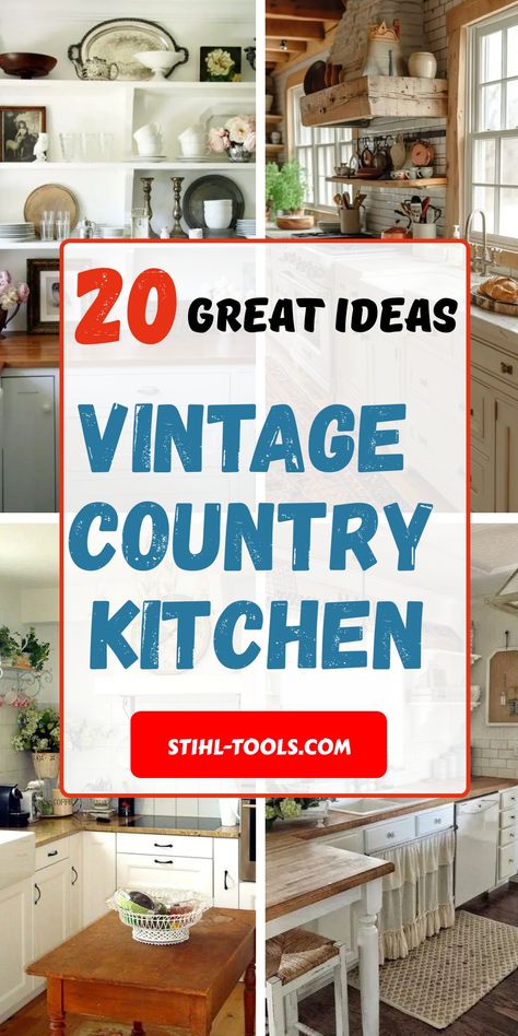 Redefine your home with these vintage country kitchen inspirations. Each kitchen features farmhouse decor, French accents, and retro accessories that highlight the timeless beauty of rustic spaces. Learn how to incorporate stoves and small kitchen designs for maximum impact. Country Kitchens Farmhouse, Country Kitchen Ideas Farmhouse Style, Country Kitchen Inspiration, Old Country Kitchens, Country Kitchen Backsplash, Small Country Kitchens, Vintage Country Kitchen, Small Kitchen Designs, Cupboard Organization