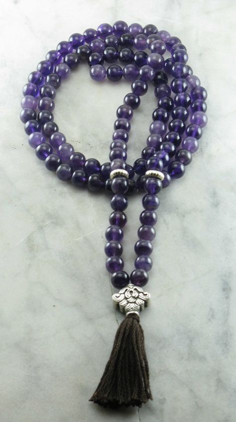 Buddhist Beads, Mens Toys, Buddhist Prayer, 108 Mala Beads, Mala Bracelet, Yoga Jewelry, Mala Necklace, Amethyst Beads, Mala Beads