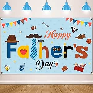 Happy Father's Day Backdrop Banner Sign Blue Fathers Day Background Decorations Father’s Day Party Family Photo Booth Supplies Favors Fathers Day Backdrop, Fathers Day Background, Fathers Day Decorations, Fathers Day Banner, Fathers Day Photo, Day Background, Preschool Art Activities, Easy Drawings For Kids, Kids Gift Guide