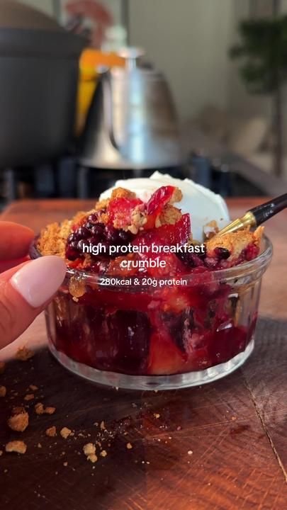 Emily English on TikTok Emily English, High Protein Breakfast, Cashew Butter, Thank Me Later, Vanilla Protein Powder, Protein Breakfast, Rolled Oats, Nut Butter, Healthy Dessert