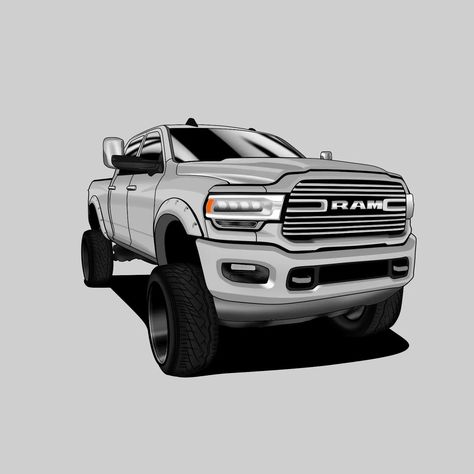 Dodge ram What do you guys think 🤔? Get your car illustrated simply sand a DM #dodge #dodgeram #dodgeram2500 Doge Ram, Dodge Ram Logo, Ram Trucks, Dodge Ram 2500, Dodge Ram, Art Cars, Easy Drawings, Dodge, Watercolor Art