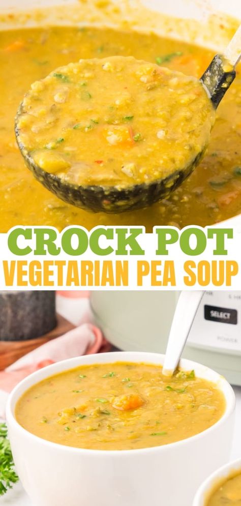 Pea Soup Recipe Slow Cooker, Split Pea Soup Crockpot Vegetarian, Vegetarian Split Pea Soup Slow Cooker, Split Pea Soup Recipe Vegetarian, Crockpot Pea Soup, Slow Cooker Pea Soup, Pea Soup Recipe Vegetarian, Crock Pot Split Pea Soup, Slow Cooker Veggie Soup