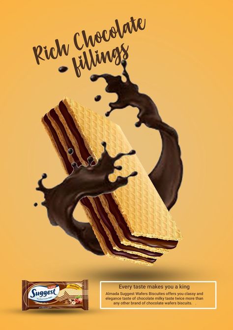 A creative design for a wafer biscuit, what is your take on this? Ads Design, Chocolate Wafers, Taste Made, Chocolate Brands, Chocolate Filling, Creative Ads, Ad Design, Hazelnut, Creative Design