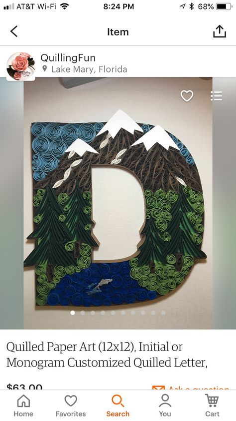 Quilling Alphabet, Mountain Card, Quilling Letters, Quilling Ideas, Quilling Paper Craft, Paper Quilling Designs, Quilling Designs, Letter D, 7th Grade