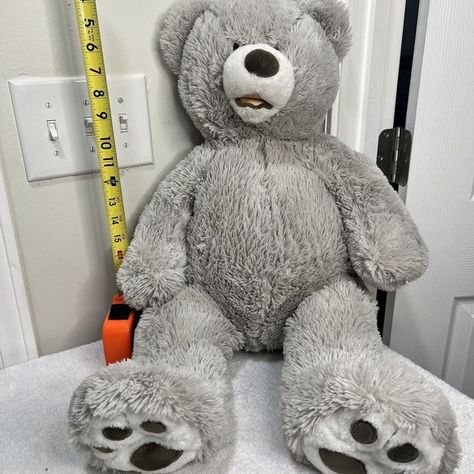 HUGFUN INTERNATIONAL Large Gray Teddy Bear Plush 28" Stuffed Toy Hong Kong Gray Teddy Bear, Grey Teddy Bear, Big Teddy Bear, Big Teddy, Teddy Bear Plush, Stuffed Toy, Bear Plush, The Bear, Unique Charms