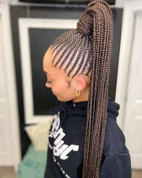 25 Beautiful Ghana Weaving Shuku Styles For 2022 | ThriveNaija Ghana Weaving Hairstyles, Ghana Weaving Styles, Weaving Hairstyles, Ghana Braid Styles, Ghana Braids Hairstyles, Ghana Weaving, Cornrow Ponytail, Braided Hairdo, African Hair Braiding Styles