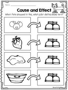 I Love My White Shoes Pete the Cat Activities Pete The Cat Activities 1st Grade, Pete The Cat Worksheets Preschool, Pete The Cat Science Activity, Cause And Effect Preschool Activities, Pete The Cat I Love My White Shoes, Cause And Effect Worksheet, Pete The Cat Activities, Pete The Cat Shoes, Readers Response