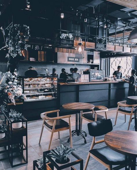 Industrial Coffee Shop, Design Portfolio Layout, Cafe Industrial, Modern Coffee Shop, Café Design, Industrial Cafe, Coffee Shop Interior Design, Design Café, Coffee Shop Bar