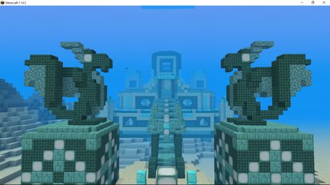 Minecraft Ocean Mega Base, Minecraft Underwater Builds Ideas, Underwater Village Minecraft, Minecraft Shoreline, Floating City Minecraft, Minecraft Underwater Base Ideas, Underwater City Minecraft, Minecraft Ocean Monument Ideas, Minecraft Atlantis Build