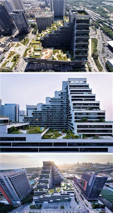 Architecture Cool, Terrace Building, Future Buildings, Plans Architecture, Mix Use Building, Skyscraper Architecture, Apartment Architecture, Green Architecture, Building Facade