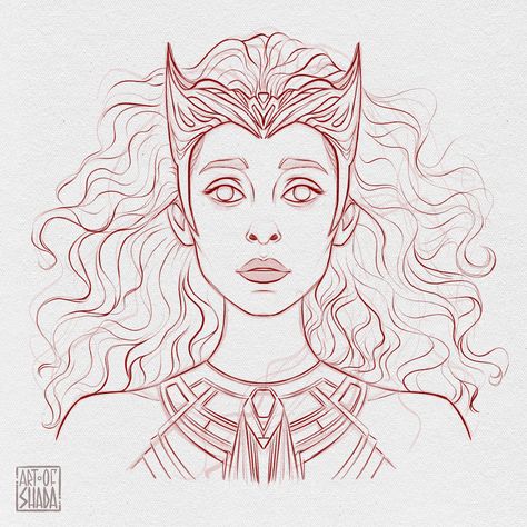 Scarlet Witch Fanart, Witch Fanart, Marvel Canvas, W.i.t.c.h Fanart, Marvel Art Drawings, Digital Art Procreate, Character Design Digital Art, Witch Drawing, Marvel Tattoos