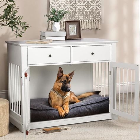 Large Dog Crate Furniture, Dog Kennel End Table, Dog House Indoor, Pet Furniture Dog, Pet Crates, Dog Crate End Table, Crate End Tables, Cat Crate, Wooden Dog Kennels