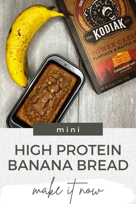 Protein Banana Bread Recipe, 35 Grams Of Protein, Kodiak Protein Pancakes, High Protein Banana Bread, Kodiak Recipes, Kodiak Cakes Recipe, Kodiak Pancakes, Protein Banana Bread, Protein Pancake Mix