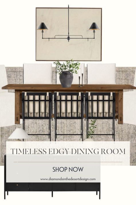 Check out our newest blog post Create a Modern Classic Dining Room with this Ready-to-Shop Design. Discover the blend of timeless elegance and a modern twist that creates a stunning, functional space. Get ready to shop design pieces that embody the classic charm upgraded with the contemporary flare. Let us guide you on this journey of furniture styling that is sure to inspire and influence your decorating endeavors. Elevate your dining experience with style and functionality! Mcgee Dining Room, Studio Mcgee Dining Room, Modern Transitional Dining Room, Studio Mcgee Dining, Modern Classic Dining Room, Dining Room Inspiration Modern, Modern Classic Dining, Modern Classic Kitchen, Open Concept Dining Room