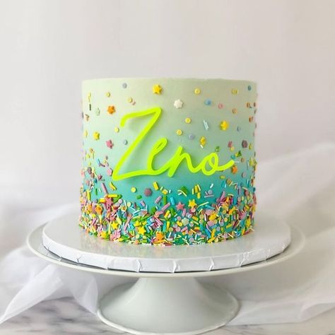 Neon Color Cake Birthday, Rave Birthday Cake, Birthday Cake Neon Party, Neon Theme Birthday Cake, Bright Colored Birthday Cake, Neon Theme Cake, Pastel Neon Party, Neon Splatter Cake, Neon Cake Ideas