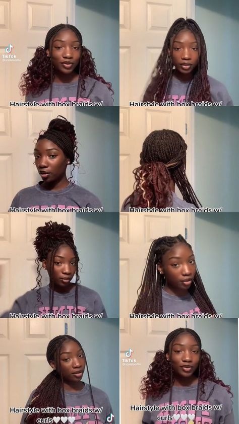 Knotless Box Braids Styled, Different Hairstyles With Knotless Braids, Cute Hairstyles For Goddess Braids, Cute Styles With Knotless Braids, Styled Goddess Braids, Hairstyles For Long Braids Black Women, Cute Braided Hairstyles Black Hair Knotless, Braids Styles For School, Styles For Curly Braids