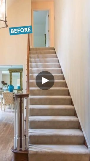 156K views · 1.9K reactions | Finally revealing my stairs! 🙌 #diyprojects #renovations #stairs ##stairsdesign #reels #fyp | Ashleigh Lauren | Ashleigh Lauren · Original audio Shiplap Up Staircase, Diy Staircase Wall Makeover, Wooden Staircase Makeover, Green Stair Railing, Pine Staircase Makeover, How To Redo Stairs, Staircase Makeover Wall, Dark Stained Stairs, Easy Stairs Makeover