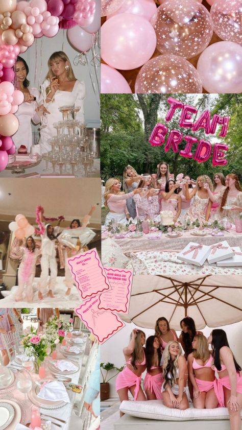 Bachelorette Party Ideas Pink Theme, Classy Pink Bachelorette Party, Bachelorette Pretty In Pink, Bachelorette Party Themes Pink, Bachelorette Pink Theme, Legally Blonde Bachelorette Party, Girly Bachelorette Party Themes, Bachelorette Party Ideas Pink, Bachlorette Ideas Themes