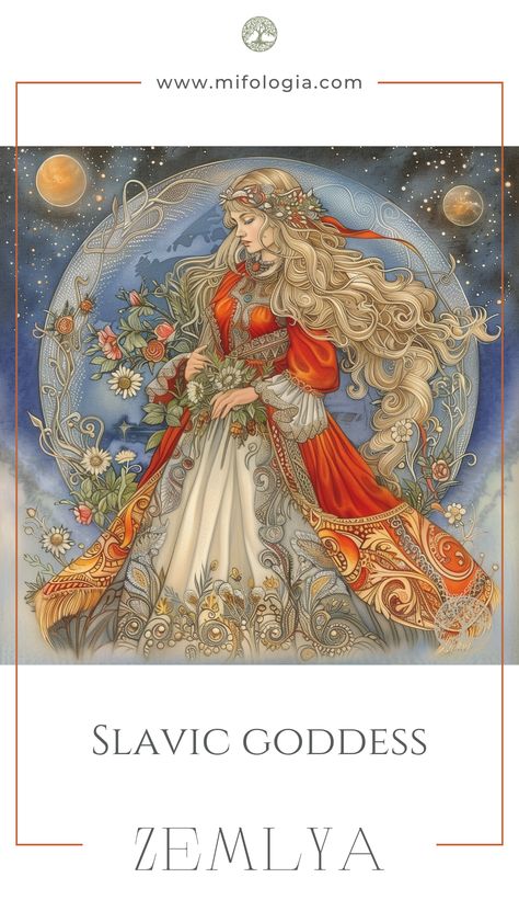 Dive into the mystical world of Zemlya, the Slavic Goddess of Earth. This beautiful illustration captures her essence as the nurturer and protector of life. 

#Zemlya #Земля #SlavicGoddess #EarthGoddess #Mythology #Mifologia #AncientLore #NatureDeity #EarthMother #SlavicPantheon Slavic Mythology Polish, Slavic Deities, Ukrainian Mythology, Goddess Of Earth, Slavic Goddess, Slavic Paganism, Multi Cultural, Slavic Mythology, Slavic Folklore