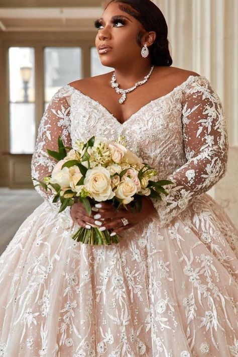 Get this plus size long sleeve wedding gown made as shown or w/ customizations. Or you can send #photos of your dream #weddingdress and we can replicate that #design for less than the original. Find more info at https://www.dariuscordell.com/shop about #custom #weddingdresses & #Replicas. Plus Size Wedding Dresses Lace, Plus Size Ball Gowns, Plus Size Wedding Dresses With Sleeves, Plus Size Ball Gown, Plus Wedding Dresses, Plus Size Wedding Dresses, Wedding Dresses Ball Gown, Plus Size Wedding Gowns, Plus Size Bride