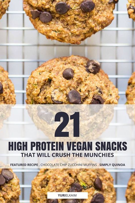 21 High Protein Vegan Snacks That Will Crush the Munchies Low Calorie High Protein Snacks, High Protein Vegan Snacks, Vegan Protein Snacks, Low Calorie Recipes Snacks, High Protein Snack Recipes, Protein Snacks Recipes, High Protein Muffins, Healthy Vegetarian Snacks, Low Calorie Vegan