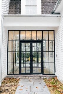 Breezeway Mudroom, Lee Jofa Wallpaper, Detached Garage Designs, Ranch Makeover, Garage Addition, Modern Farmhouse Exterior, Entryway Ideas, Farmhouse Exterior, Detached Garage