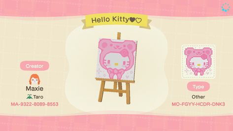 Acnh Sanrio Design Codes, Acnh Pink Flag Design, Animal Crossing Hello Kitty Design, Hello Kitty Acnh Design, Sanrio Animal Crossing Codes, Acnh Sanrio Codes, Acnh Sanrio, Acnh Flag Design, Sanrio Design