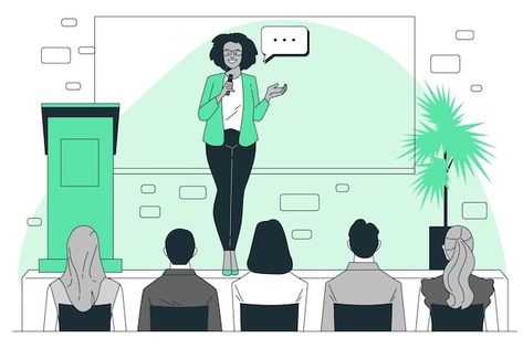 Public Speaking Illustration, Self Introduction In English, Speaking Public, Introduction In English, Public Communication, Self Introduction, People Speaking, Positive Personality Traits, Concept Illustration