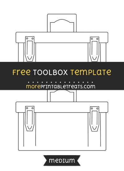 Free Toolbox Template - Medium Paper Tool Box Template Free Printable, Fathers Day Craft, Computer Paper, Construction Theme, Church Crafts, Construction Party, Black And White Lines, Fathers Day Crafts, Templates Printable Free