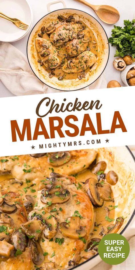 A restaurant-quality, mouthwatering blend of seasoned and battered chicken, simmered with a rich and creamy sauce. This easy chicken Marsala recipe makes for the perfect dinner when you’re craving comfort food and a little sophistication. Ready in 35 minutes. Easy Chicken Marsala Recipe, Creamy Chicken Marsala, Easy Chicken Marsala, Battered Chicken, Chicken Marsala Recipe, Chicken Marsala Easy, Marsala Recipe, Over Mashed Potatoes, Marsala Chicken Recipes