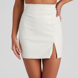 Missy Top - Red curated on LTK Satin Tie Front Top, Style Mini Skirt, Mini Skirt Style, Going Out Looks, Homecoming Outfits, White Mini Skirt, Faux Leather Mini Skirt, Leather Mini Skirt, Black Leather Skirts