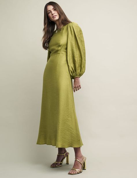 Latest Women's Clothing | New In Dresses | Nobody's Child Long Sleeve Dress Formal, Midaxi Dress, Green Bridesmaid, Senior Pics, Guest Dresses, Stylish Dresses, Swing Dress, A Line Skirts, Green Dress