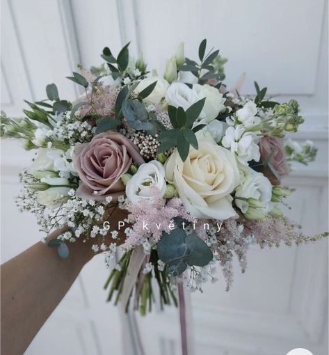 Bride Bouquets Blush And Sage, Wedding Bouquets Mauve Dusty Rose, Dusty Rose And Sage Green Bouquet, Mauve Flowers Wedding, Simple Rustic Wedding Bouquet Brides, Bridesmaid Bouquet As Centerpiece, March Wedding Bouquets, Wedding Bouquets Dusty Rose, Mauve Flower Bouquet