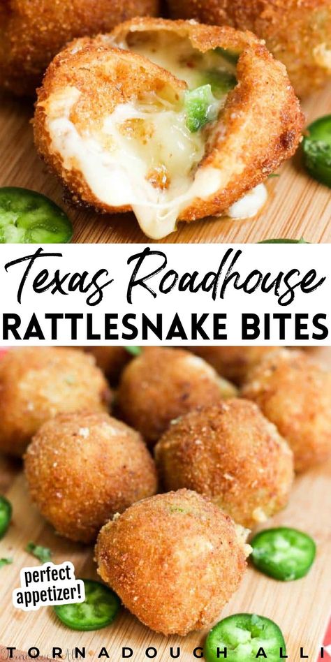 Copycat Appetizers, Texas Roadhouse Rattlesnake Bites, Copycat Texas Roadhouse, Rattlesnake Bites, Restaurant Foods, Restaurant Appetizers, Restaurant Copycat, Spicy Appetizers, Best Appetizer Recipes